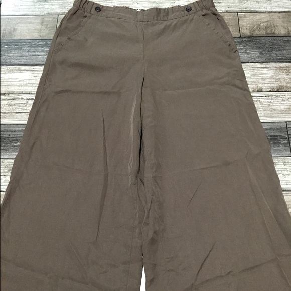 Garnet Hill Wide Leg Pants Women’s 6 Brown 100% Tencel Lyocell (Read). - Picture 5 of 11